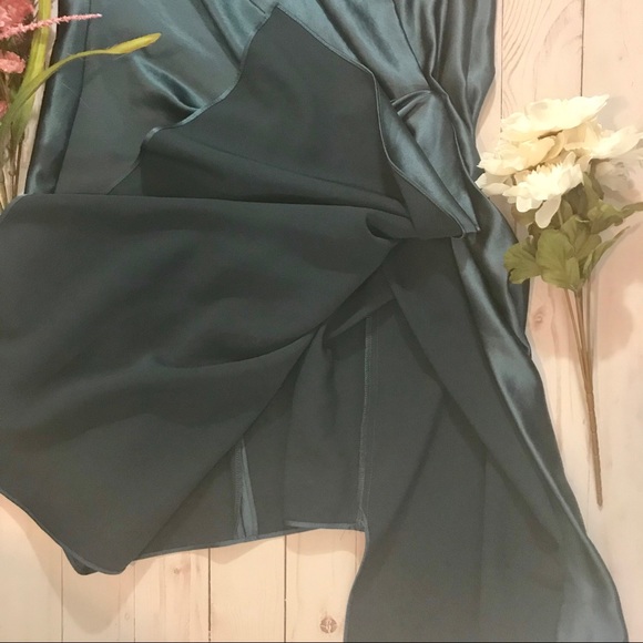 👗-Rachel Roy Jade Stretch Satin Teal Dress - Picture 4 of 8